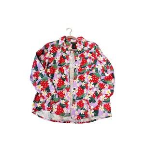 Nooworks NWT Berries Linen Button-Down MED